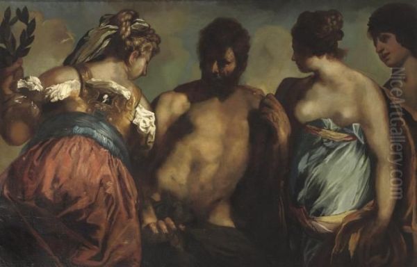 The Choice Of Hercules Oil Painting by Francesco Maffei