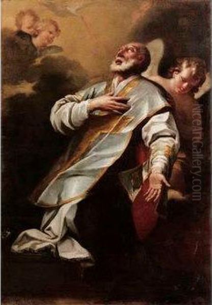 Santo Vescovo Oil Painting by Pietro Antonio Magatti