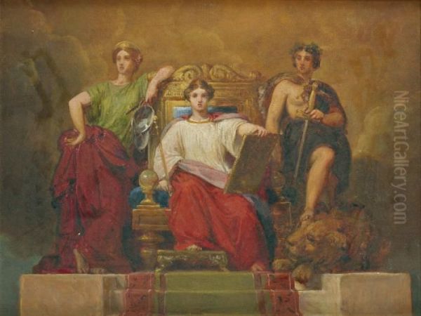 Allegorie De La Justice Oil Painting by Dominique Antoine Magaud