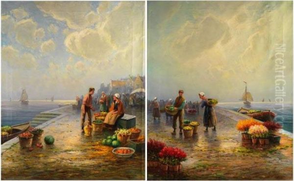 Gemaldepaar Oil Painting by Josef Magerer