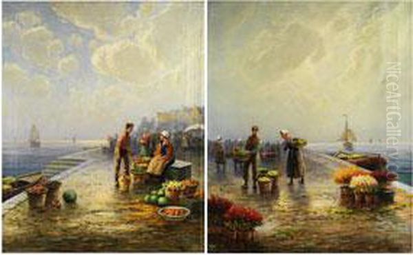 Gemaldepaar Oil Painting by Josef Magerer