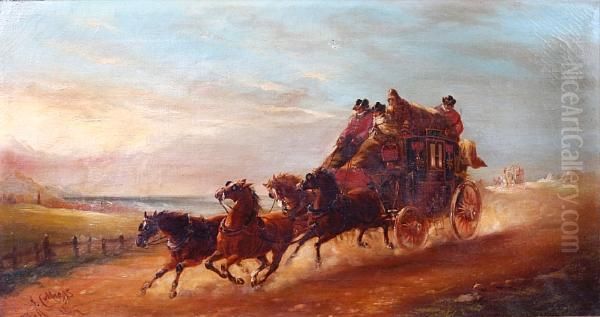 The Mail Coach Oil Painting by John Charles Maggs