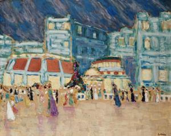 Motif From Dieppe Oil Painting by Konrad Magi