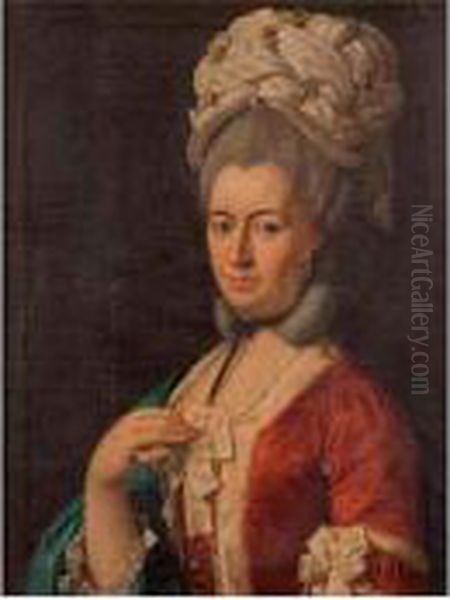 Ritratto Della Marchesa Lucrezia Tozzoni Ricci Oil Painting by Carlo Magini