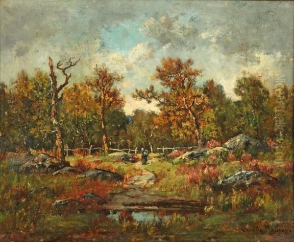 En Foret De Fontainebleau Oil Painting by Camille Magnus