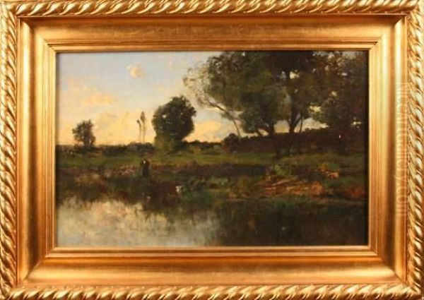 Bergere Dans Un Paysage Oil Painting by Camille Magnus