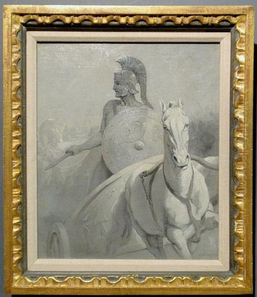 A Roman Charioteer Oil Painting by William Magrath