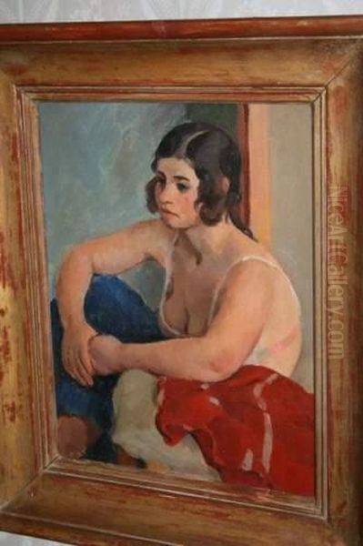 Femme Assise Oil Painting by Richard Maguet