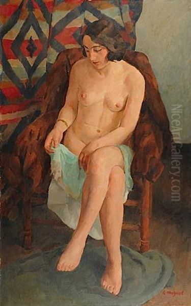 Nu Dans Un Fauteuil Oil Painting by Richard Maguet