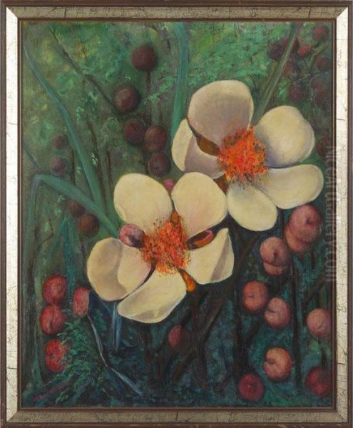 Magnolia Oil Painting by Helena J. Maguire