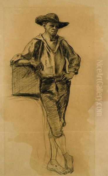 Study Of A Peasant by Jules Edouard Magy