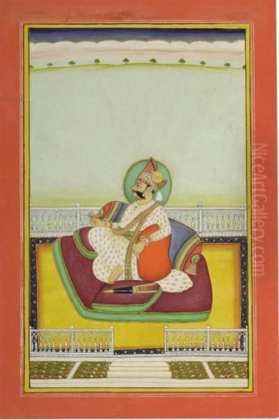 Untitled Oil Painting by Maharana Sangram Singh Ii