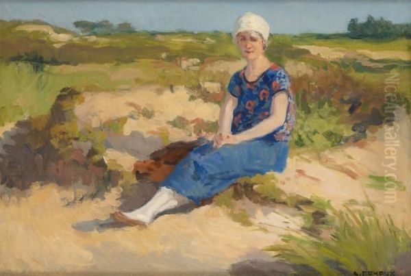 Dans Les Dunes Oil Painting by Eugene Mahaux