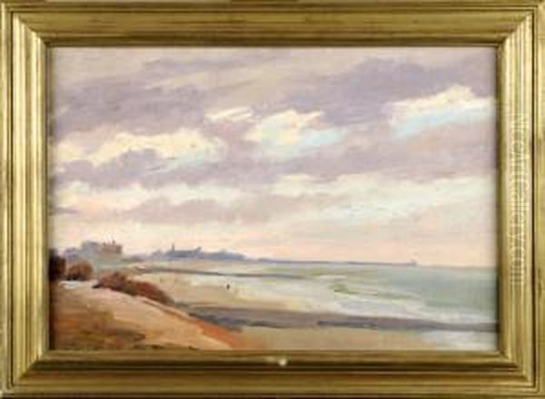 Mole De Zeebrugge. Oil Painting by Eugene Mahaux