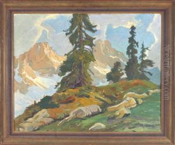 Allgauer Berge Oil Painting by Richard Mahn