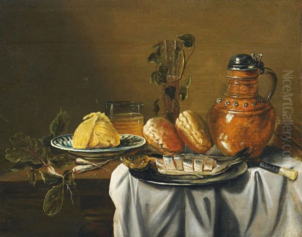 Fruhstucksstillleben Oil Painting by Cornelis Mahu