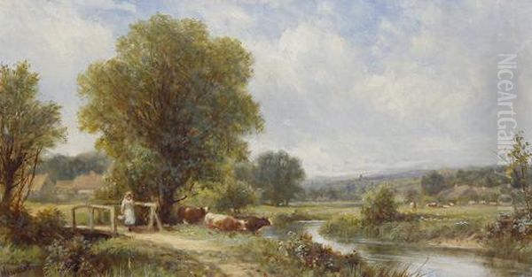 The Young Cow Herd Oil Painting by Henry Maidment