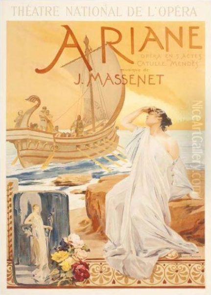 Ariane Oil Painting by Albert Pierre Rene Maignan