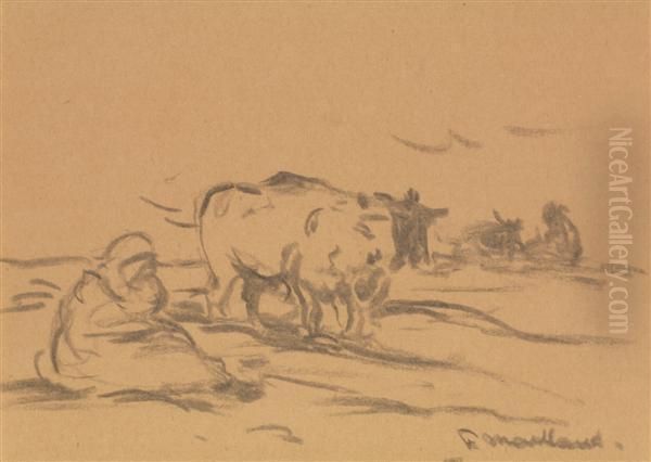 Vache Oil Painting by Fernand Maillaud