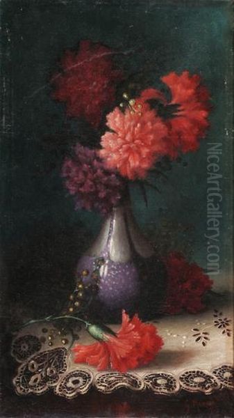 Natura Morta Di Fiori In Un Vaso Oil Painting by Gianni Maimeri