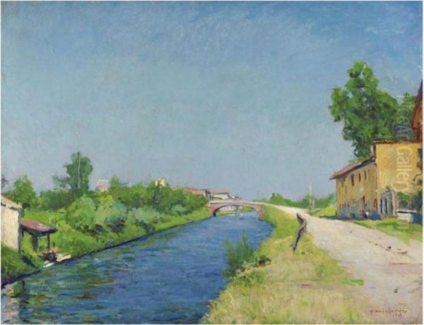 Robecco Sul Naviglio Oil Painting by Gianni Maimeri