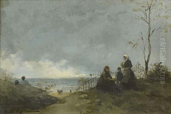 Bord De Mer Anime Oil Painting by Gustave Maincent