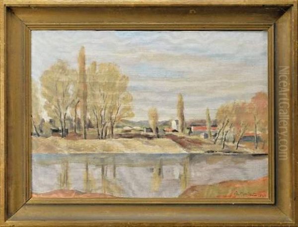 Le Bord D'arve, Pres De Carouge Oil Painting by Alexandre Mairet