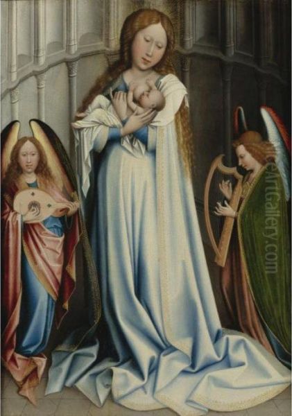 The Virgin And Child In An Apse Oil Painting by Maitre De Flemalle