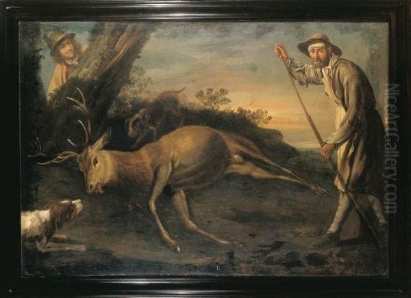 La Chasse Au Cerf Oil Painting by Maitre Des Corteges