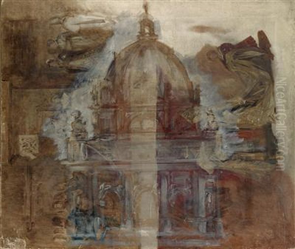 Sketch Of A Dome In Renaissance Form Oil Painting by Hans Makart