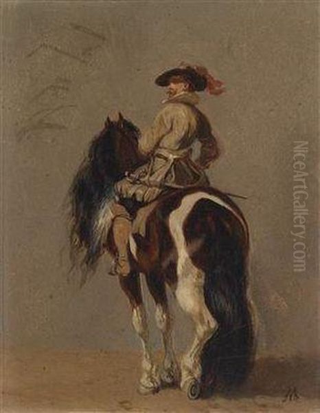 Circle Study Of A Horseman Oil Painting by Hans Makart