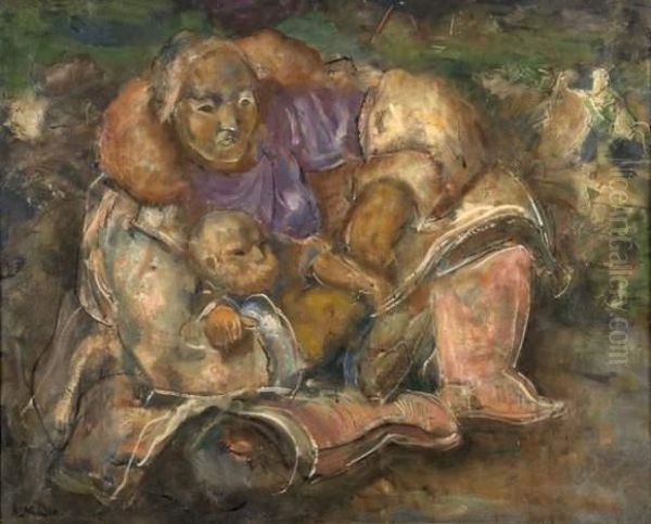 Femme Inuit Et Son Enfant by Sergej Alexandrow. Mako