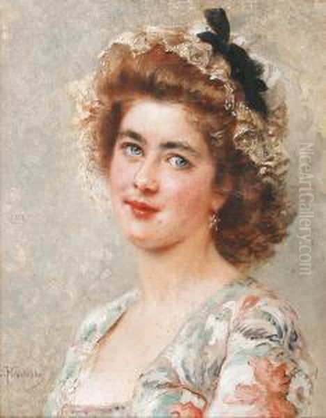 Portrait D'une Elegante Oil Painting by Konstantin Egorovich Egorovich Makovsky