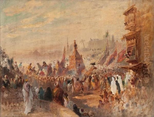 Religious Procession In Cairo Oil Painting by Konstantin Egorovich Makovsky