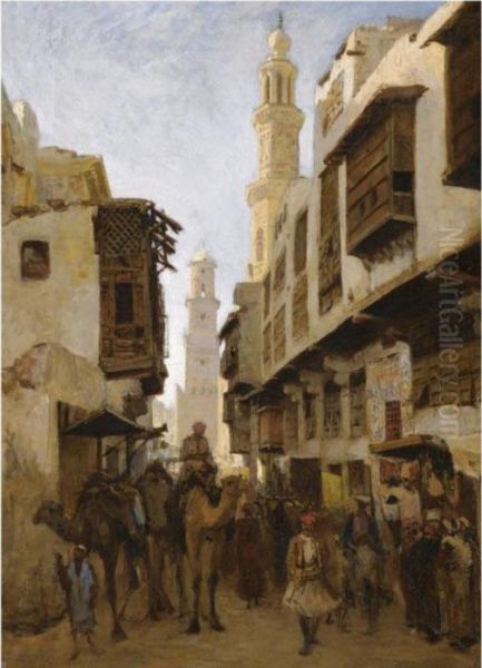 Street Scene In Cairo Oil Painting by Nikolai Makowski