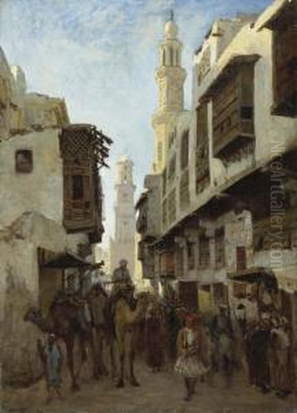 The Old Town In Cairo. Oil Painting by Nikolai Egorovich Makovskii