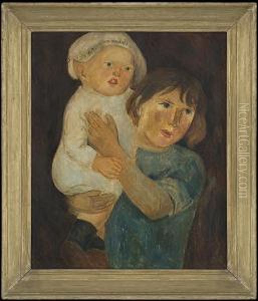 Dry-nurse With A Child Oil Painting by Tadeusz Makowski