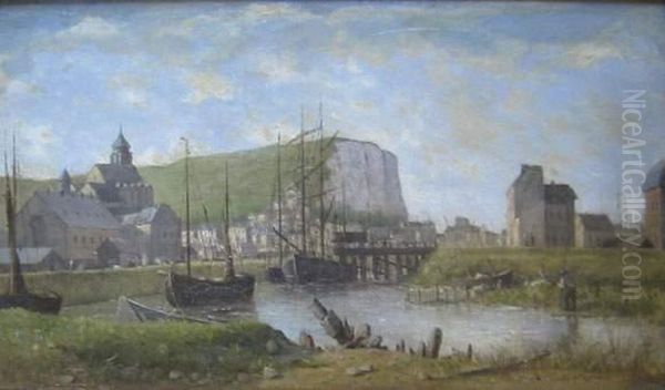 Charles Alexis Emmanuel Malapeau : Le Treport, 188 Oil Painting by Charles Alexis Malapeau