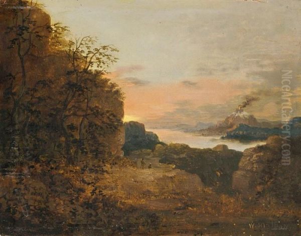 Landschaft Mit Vesuv Oil Painting by William Malbon