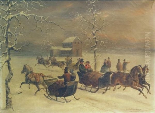 Sleigh Ride Oil Painting by Malbranche