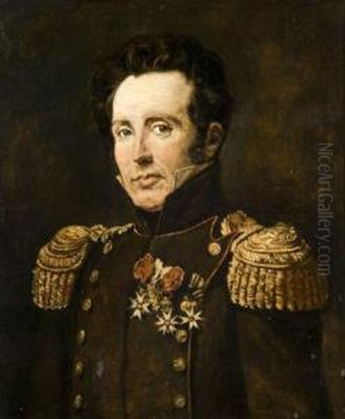 Etude Pour Le Portrait Du General Victor-abel De Salle (1776-1864) Oil Painting by Louis Claude Malbranche