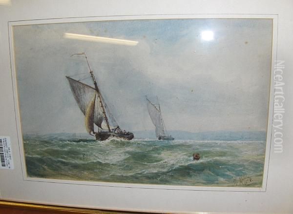 Shipping Scene Oil Painting by R. Malcolm