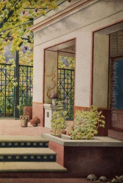 Gartenhaus Im Pompejanischen Stil Oil Painting by Federico Maldarelli