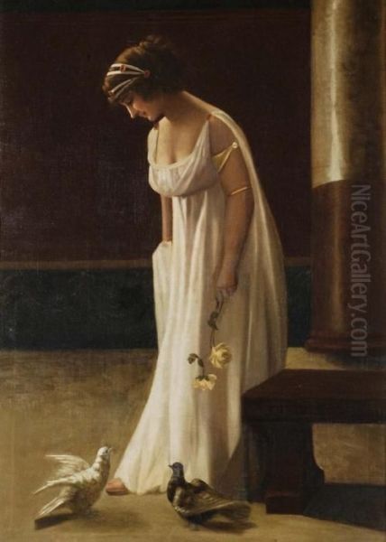 Ragazza Pompeiana Oil Painting by Federico Maldarelli