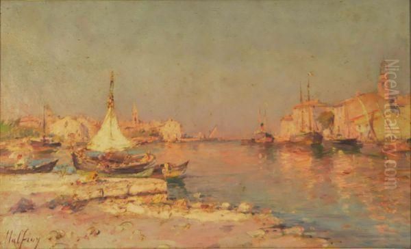 Port Des Martigues Oil Painting by Charles Malfroy