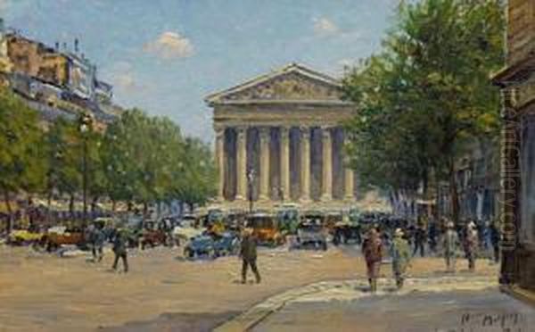 La Madeleine, Paris Oil Painting by Henri Malfroy