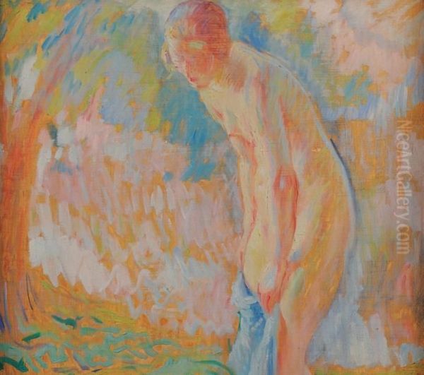 Jeune Femme Se Deshabillant Oil Painting by William Malherbe