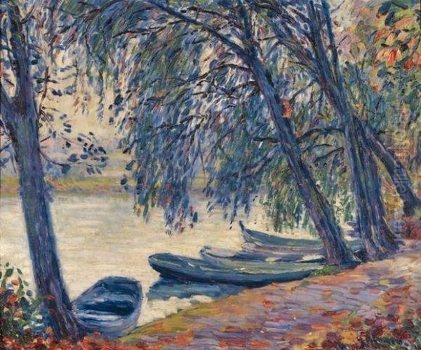 Bord De Riviere Oil Painting by William Malherbe