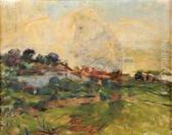 Paisagem De Figueiro Oil Painting by Jose Malhoa