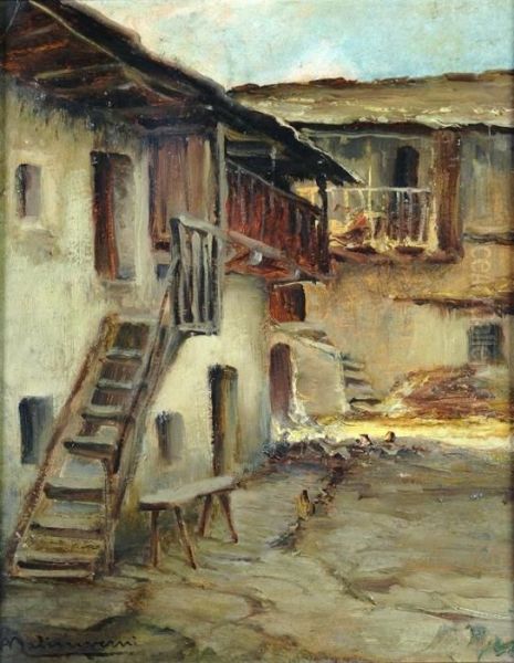 Cortile Oil Painting by Angelo Malinverni